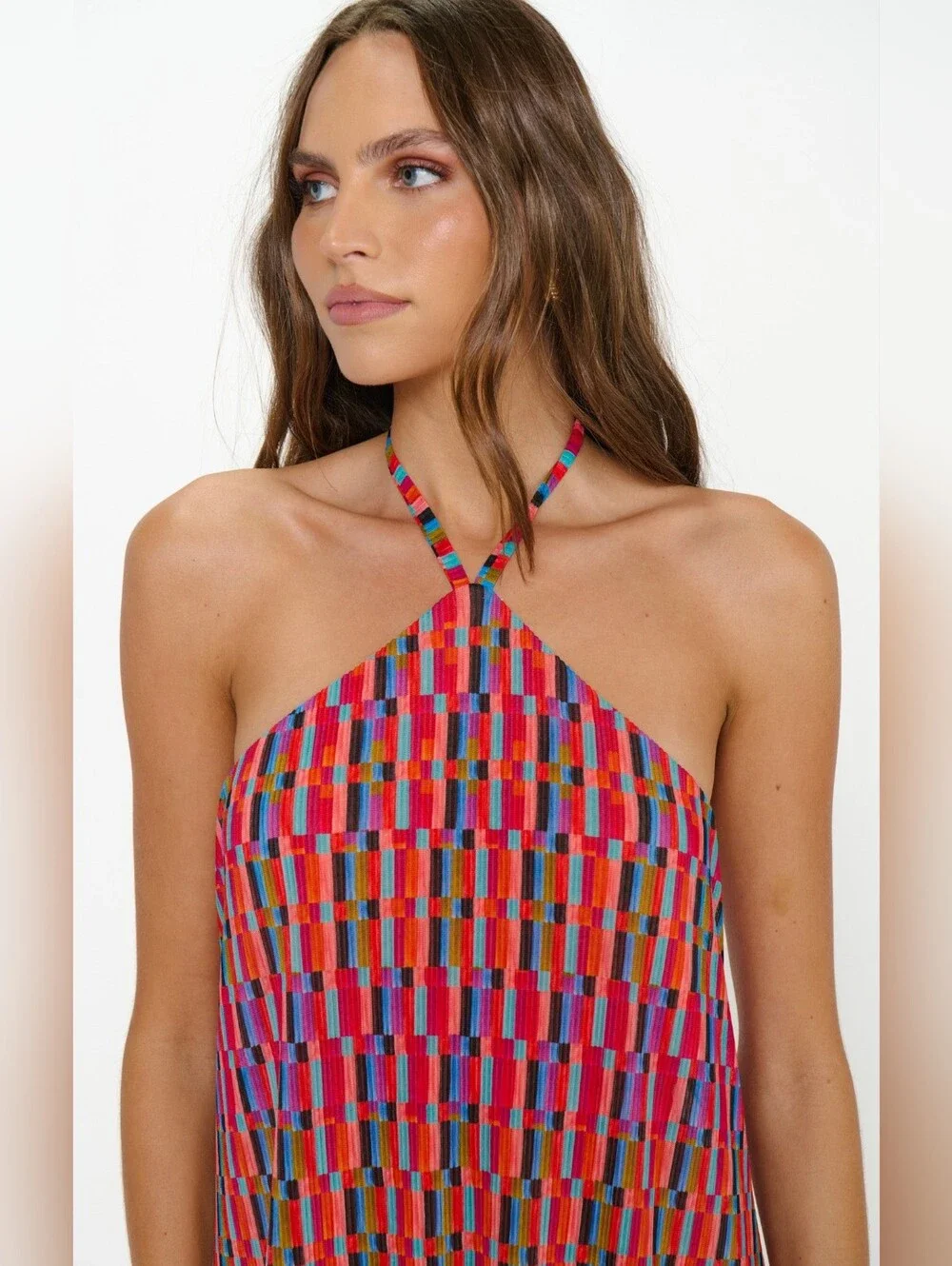 Show Me Your MuMu Claudia Cabo Crush Geo Maxi Dress L Summer Vacation Resortwear - Picture 4 of 10